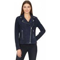 House of Leather Women's Real Goat Suede Biker Jacket Lola Navy 18 | Size: 8