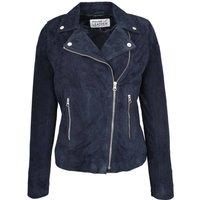 House of Leather Women's Real Goat Suede Biker Jacket Lola Navy 18 | Size: 20