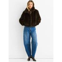 Gini London Women's Coffee Premium Ombre Faux Fur Jacket in Brown | Size: Large/XL