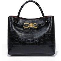 PEACH ACCESSORIES Women's Belle Croc Elegant Handbag in Black