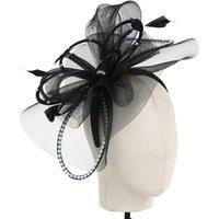 PEACH ACCESSORIES Women's Jewelled Temptation Exquisite Feathered Fascinator in Black