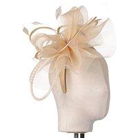 PEACH ACCESSORIES Women's Jewelled Temptation Exquisite Feathered Fascinator in Gold