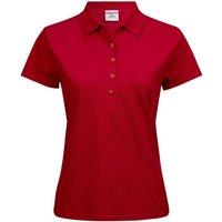 TEE JAYS Women's Luxury Stretch Short Sleeve Polo Shirt in Dark Red | Size: XL