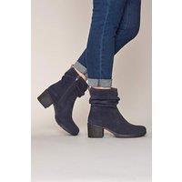 Moshulu Women's 'Taylor 3' Heeled Suede Ankle Boots in Indigo | Size: 5
