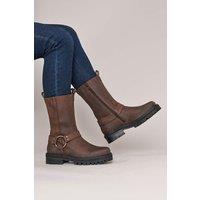 Moshulu Women's 'Firth' Squared Toe Biker Boot in Brown | Size: 5