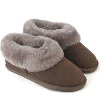 Eastern Counties Leather Women's Elena Sheepskin Slipper Boots in Dark Brown | Size: 6