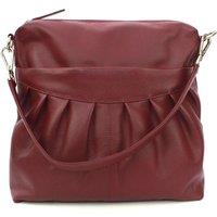 Eastern Counties Leather Women's Leona Ruched Leather Handbag in Dark Red