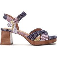 Moda In Pelle Women's 'Grechian' Textile Heeled Sandals in Navy | Size: 4