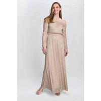 Gina Bacconi Women's Sylvia Metallic Off-The Shoulder Dress in Gold | Size: Large