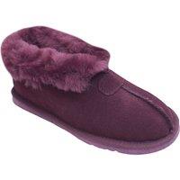 Eastern Counties Leather Women's Sheepskin Lined Split Seam Slipper Boots in Plum | Size: 3