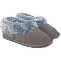Eastern Counties Leather Women's Sheepskin Lined Slipper Boots in Dark Grey | Size: 8