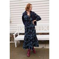 Weird Fish Women's Gardot Viscose Printed Midaxi Dress in Light Green | Size: 10