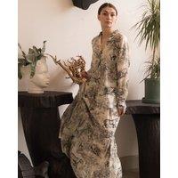 CY Women's Animal & Forest Scarf Print Shirt & Midi Skirt Co-ords In Black | Size: Medium/Large