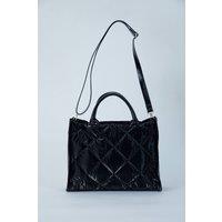 Belissh Women's Quilted Nylon Tote Bag in Black