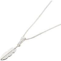 Harfi Women's Small Feather Charm Sterling Silver Necklace | Size: 18 inches