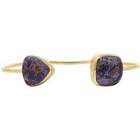 Harfi Women's Statement Gold Vermeil Amethyst February Birthstone Bangle Bracelet