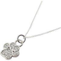 Harfi Women's Mini Dog Cat Paw Print Charm Sterling Silver Necklace | Size: 18 inches