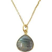 Harfi Women's 18ct Gold Vermeil Plated Labradorite Necklace | Size: 18 inches