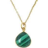 Harfi Women's 18ct Gold Vermeil Malachite Necklace | Size: 18 inches