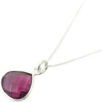 Harfi Women's Pink Tourmaline October Birthstone Sterling Silver Necklace | Size: 18 inches