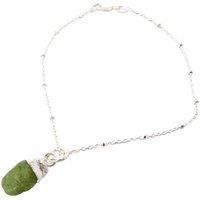 Harfi Women's Sterling Silver Raw Peridot Crystal Bracelet in Gold | Size: 7 inches