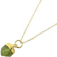 Harfi Women's Raw Peridot August Birthstone Gold Plated Necklace | Size: 18 inches