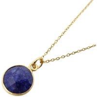 Harfi Women's 18ct Gold Vermeil Plated Blue Sapphire Necklace | Size: 18 inches