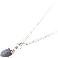 Harfi Women's Sterling Silver Raw Sapphire Crystal Necklace | Size: 18 inches