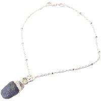 Harfi Women's Raw Blue Sapphire Sterling Silver Bracelet in Gold | Size: 7 inches