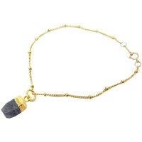 Harfi Women's Raw Sapphire September Birthstone Satellite Bracelet in Gold | Size: 7 inches
