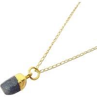 Harfi Women's Raw Sapphire September Birthstone Gold Plated Necklace | Size: 18 inches