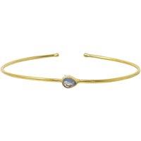Harfi Women's Opal October Birthstone Crystal Gold Plated Bangle | Size: 7.5 inches