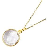 Harfi Women's 18ct Gold Plated White Topaz April Birthstone Crystal Charm Necklace | Size: 18 inches