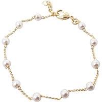Harfi Women's 18ct Gold Vermeil Plated Essential Pearl Bracelet | Size: 7 inches