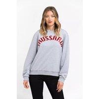 Trussardi Women's Crew Neck Sweatshirt Arch Logo Style - Gray Clothing in Grey | Size: Small