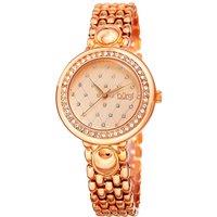 Burgi Women's BUR170 Dress Watch Round Case in Rose Gold