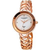 Akribos Women's Faceted Brilliance Elite 36mm Quartz Fashion in Rose Gold