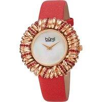 Burgi Women's Solaris Rouge 38mm Quartz Fashion in Red