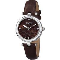 Burgi Women's BUR128 Dress Watch Round Case in Brown