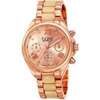 Burgi Women's Solvara Dusk 33mm Quartz Dual-Time Fashion in Gold