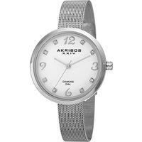 Akribos Women's Thessara Glint 34mm Quartz in White