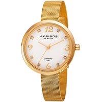 Akribos Women's Thessara Glint 34mm Quartz in White