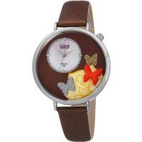 Burgi Women's BUR158 Casual Watch Round Case in Brown
