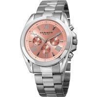 Akribos Women's AK951 Casual Watch Round Case in Pink