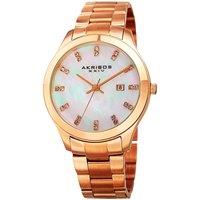 Akribos Women's AK954 Dress Watch Round Case in White