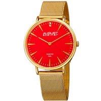 August Steiner Women's Velanthra Mesh 38mm Japanese Quartz Classic in Orange