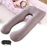 SPETLEK Women's Grey U Shaped Maternity Pregnancy Pillow with Removable Cover