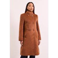 Wallis Women's Principles by Funnel Button Coat in Tobacco | Size: 16
