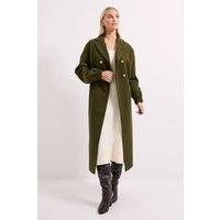 Wallis Women's Principles by Double Breasted Pocket Coat in Khaki | Size: 12