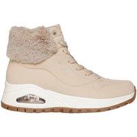 Skechers Women's UNO RUGGED Faux Fur Collar Lace Up Sneaker Boot W/ Air-Cooled Mf Sand | Size: 4